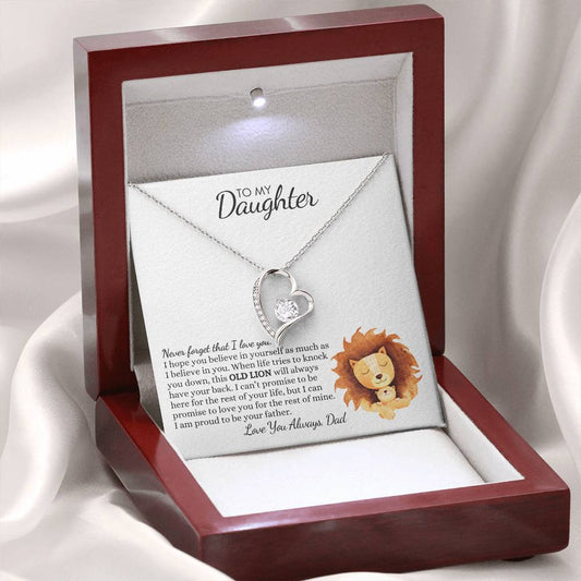 To My Daughter Necklace | Proud Old Lion | Love Knot