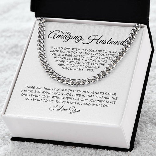 To My Amazing Husband Necklace | Cuban Chain