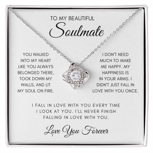 To My Beautiful Soulmate | Forever Love Knot Necklace