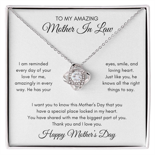 To My Amazing Mother In Law | Happy Mother's Day | Love Knot Necklace