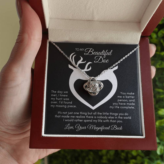 To My Beautiful Doe | Love Knot Necklace