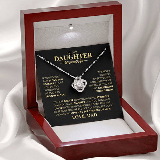 To My Daughter | A Father's Love Is Forever | Love Knot Necklace