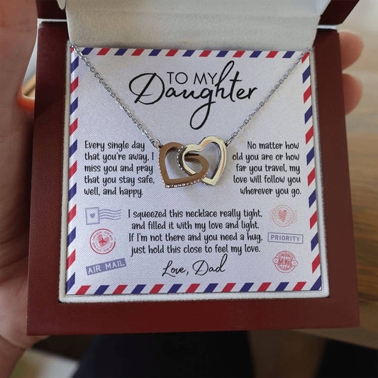 To My Daughter Airmail Necklace | From Dad | Intertwined Hearts