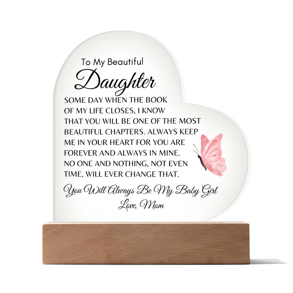 Acrylic Heart Plaque | To My Daughter