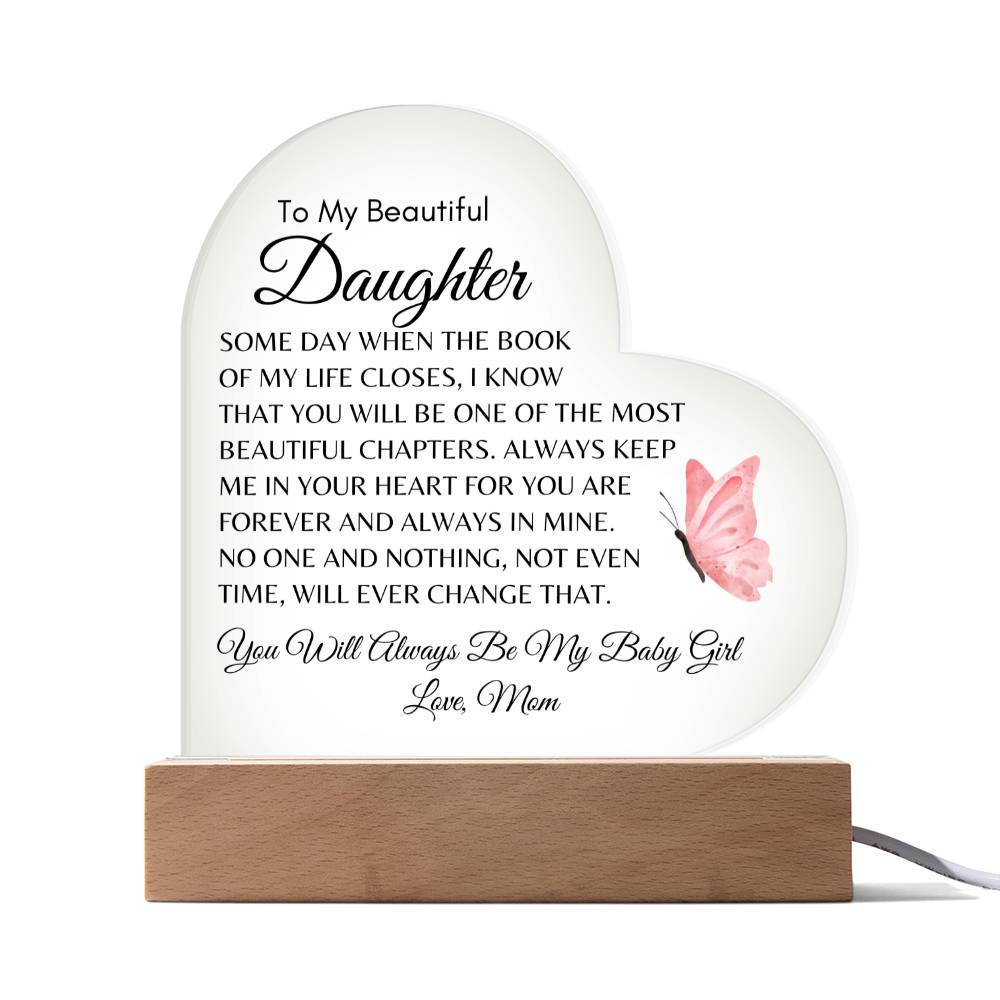 Acrylic Heart Plaque | To My Daughter