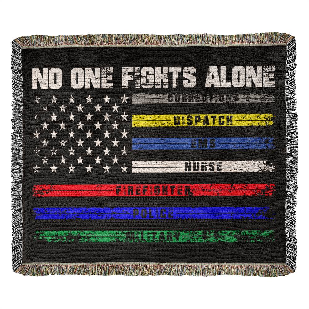 No One Fights Alone | Woven Heirloom Blanket | 60" x 50"