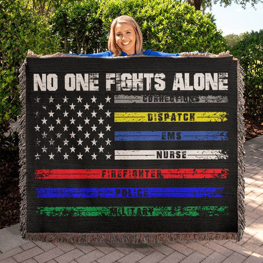 No One Fights Alone | Woven Heirloom Blanket | 60" x 50"