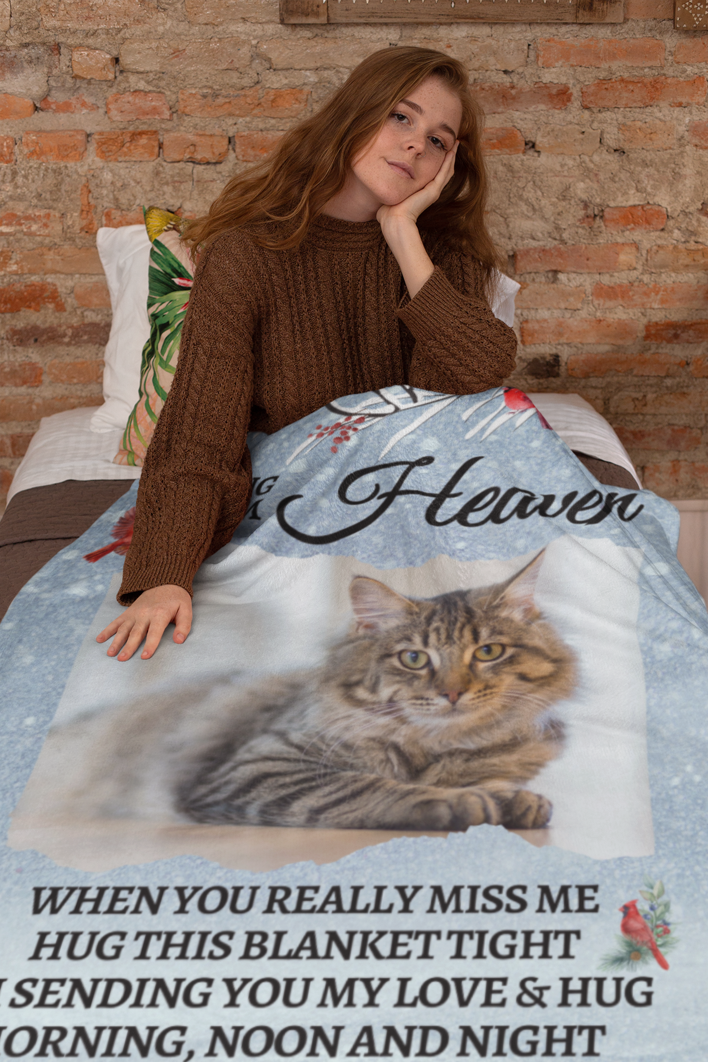 A Hug From A Heavenly Cat Personalized Blanket