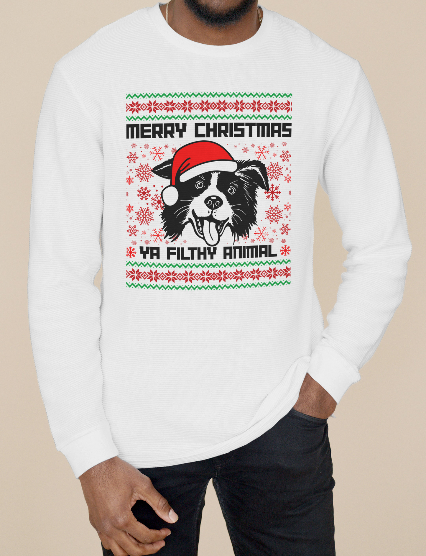 Ya Dirty Animal Ugly Christmas Sweater | Crewneck Sweatshirt