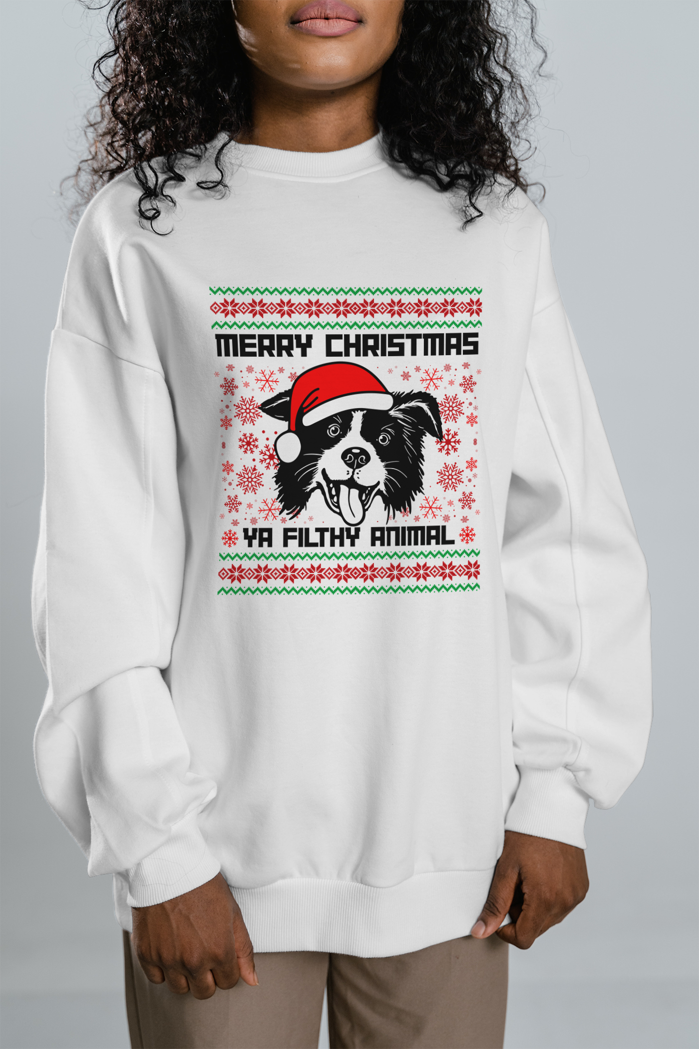 Ya Dirty Animal Ugly Christmas Sweater | Crewneck Sweatshirt