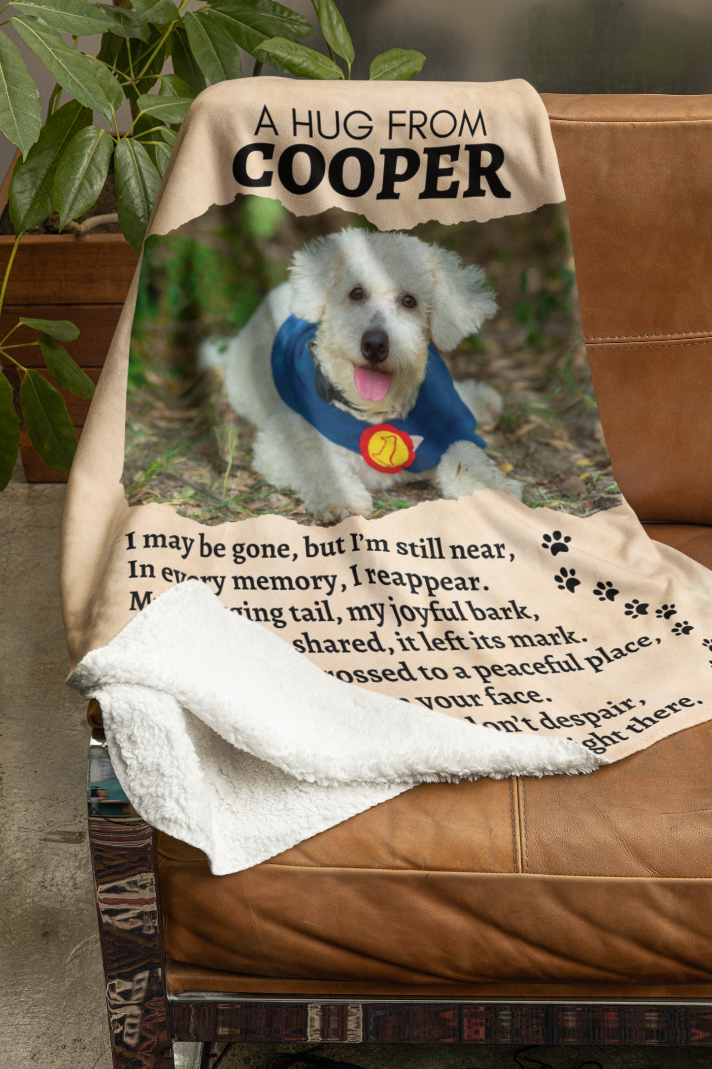 A Hug From Your Precious Dog Personalized Blanket