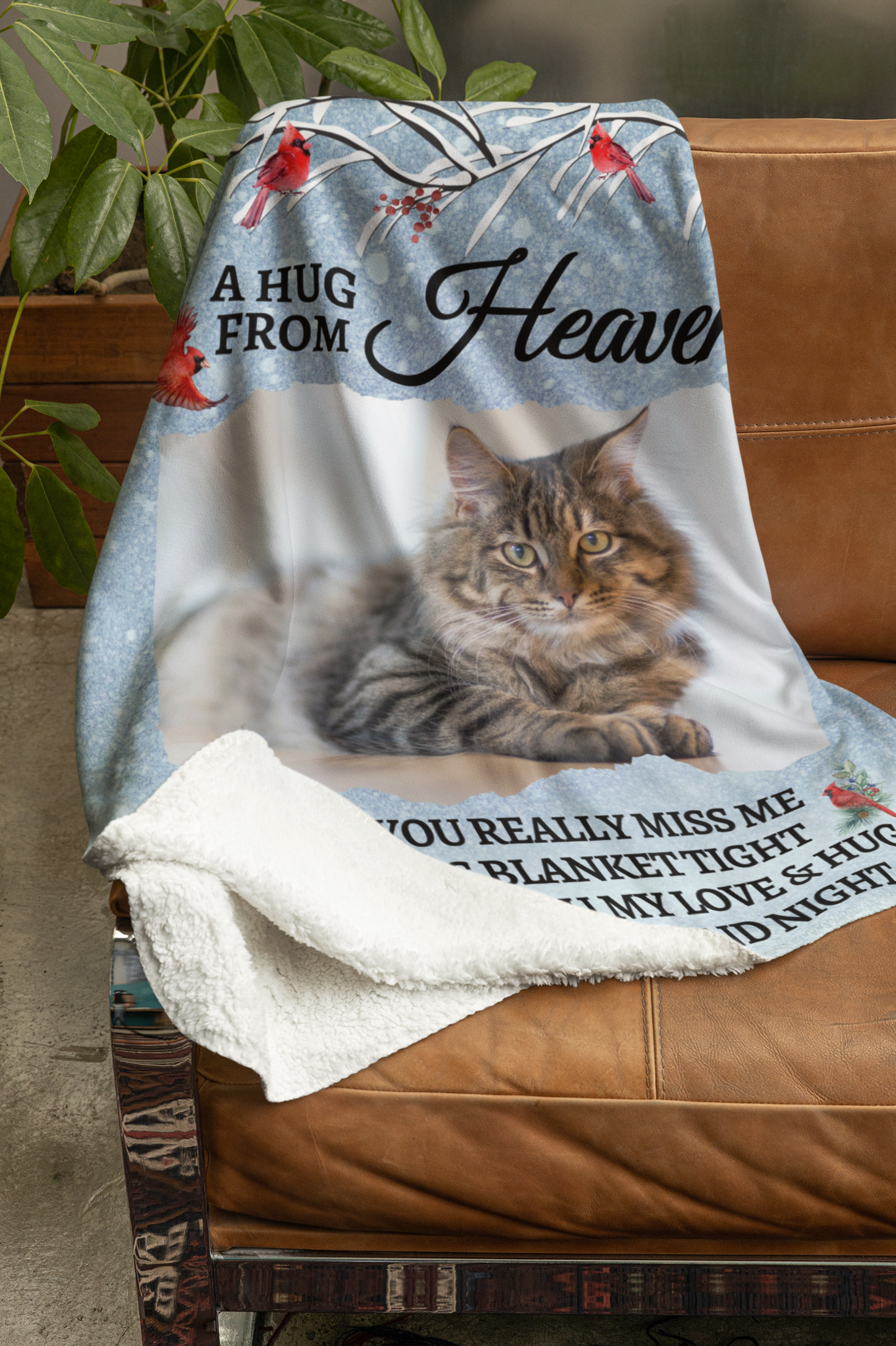 A Hug From A Heavenly Cat Personalized Blanket